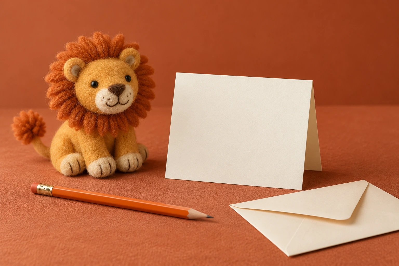 Handmade lion learning props with unprinted writing materials for a Ll story