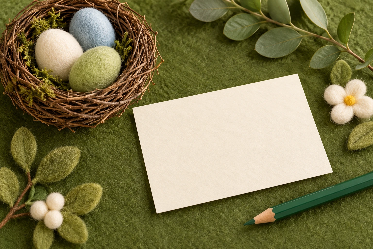 Handmade nest learning props with unprinted writing materials for a Nn story