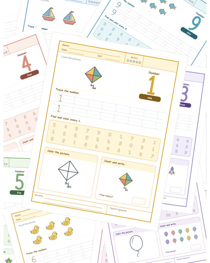 Number Bundle: 10 Brilliant Pages for Happy Counting