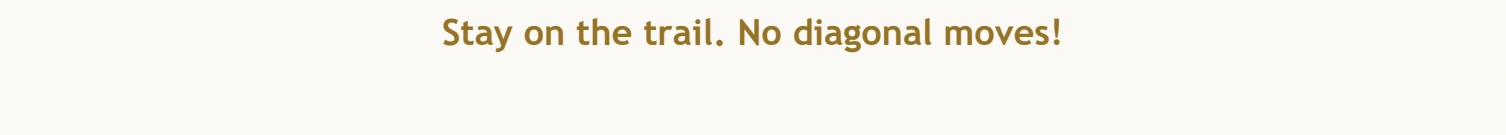 Number Neighbour Trail: side-sharing reminder The printed reminder states that diagonal moves are not allowed.