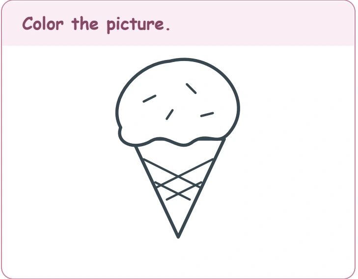Large uncolored ice cream cone drawing from the eighth number worksheet
