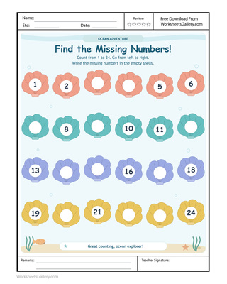 Ocean Missing Numbers: 4 Wonderful Shell Bridge Tasks