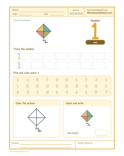 Number 1 Worksheet: 5 Brilliant Kite Discovery Games
