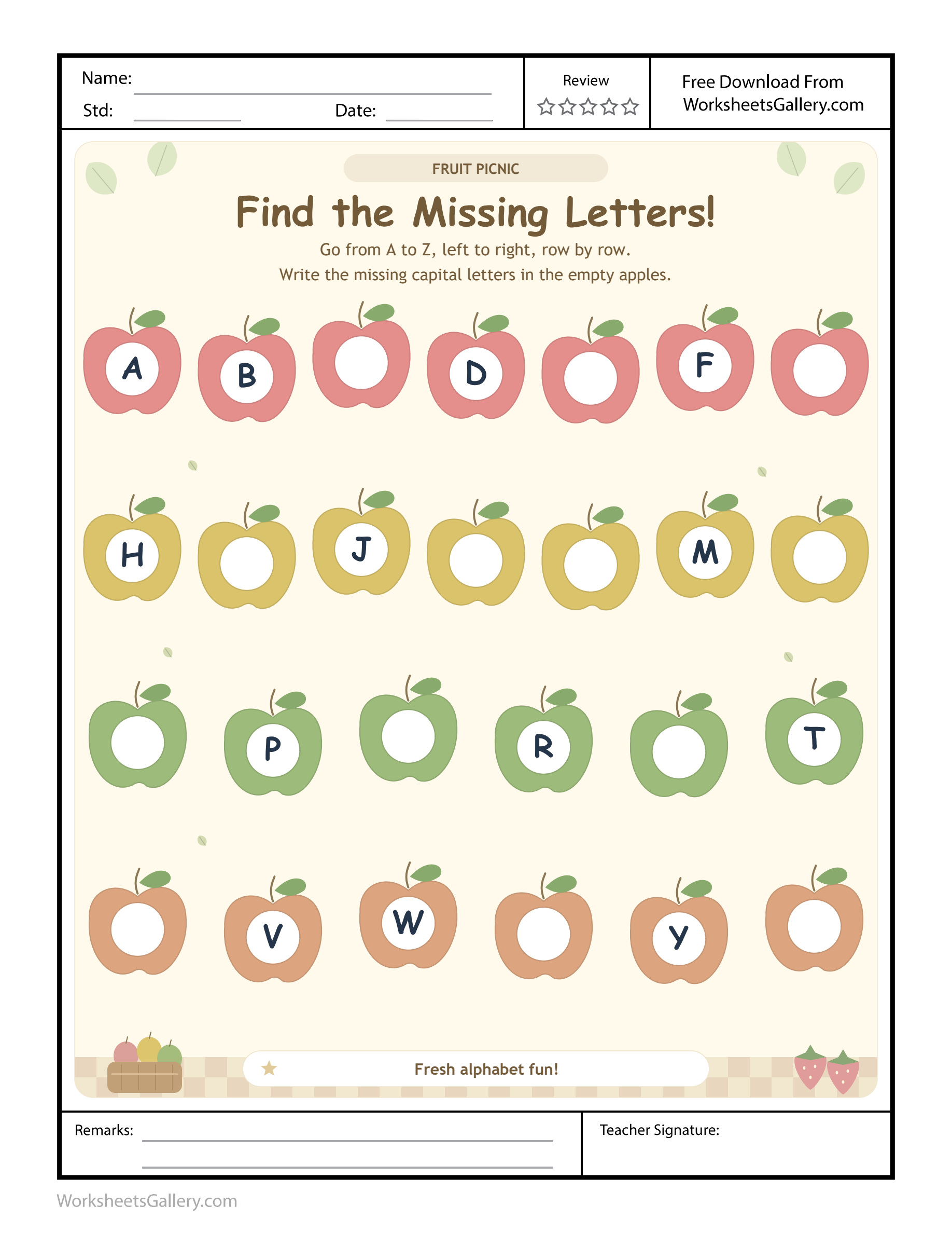 Picnic Letter Order: 4 Wonderful Apple Trail Tasks
