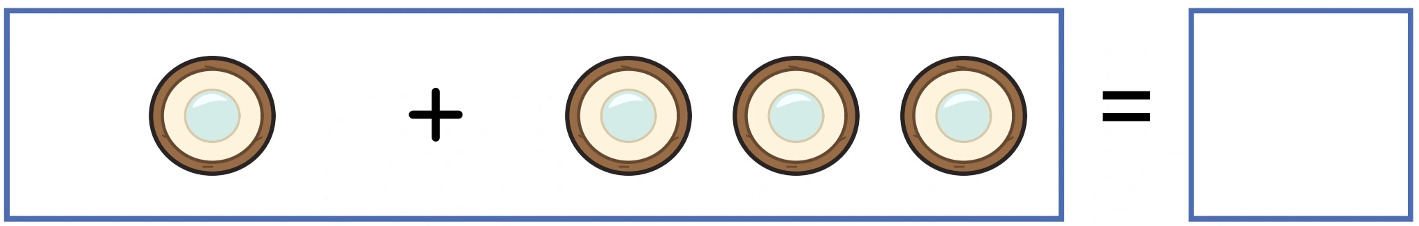 One coconut cross-section picture plus three coconut pictures ending in a separate blank square