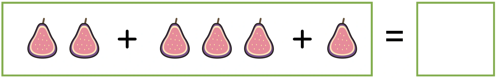 Two fig cross-section pictures plus three and one final picture, with a blank total square