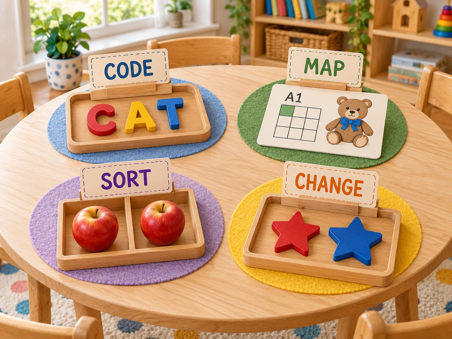 A selection table with CODE, MAP, SORT and CHANGE stations