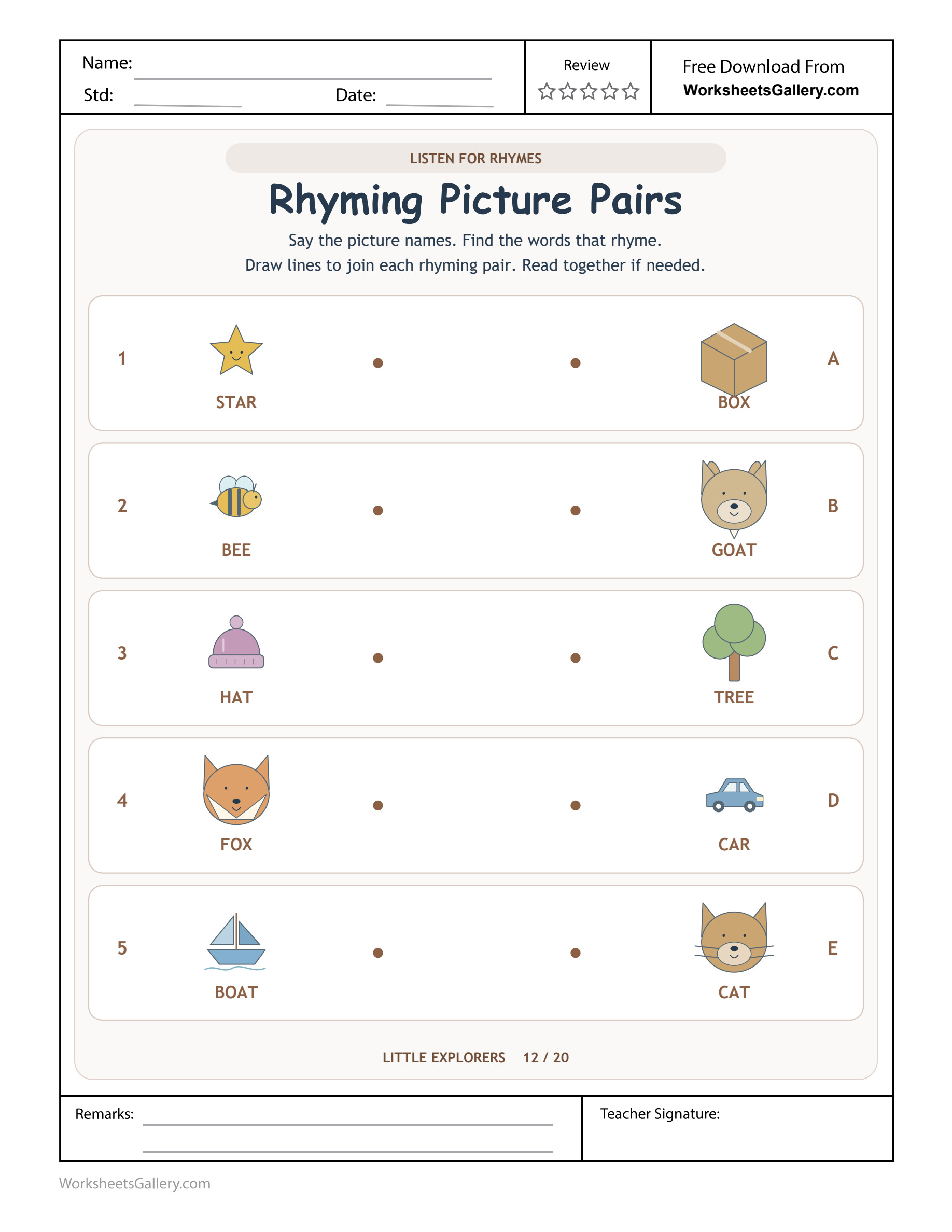 Picture Rhyme Partners: 5 Delightful Sound Matches