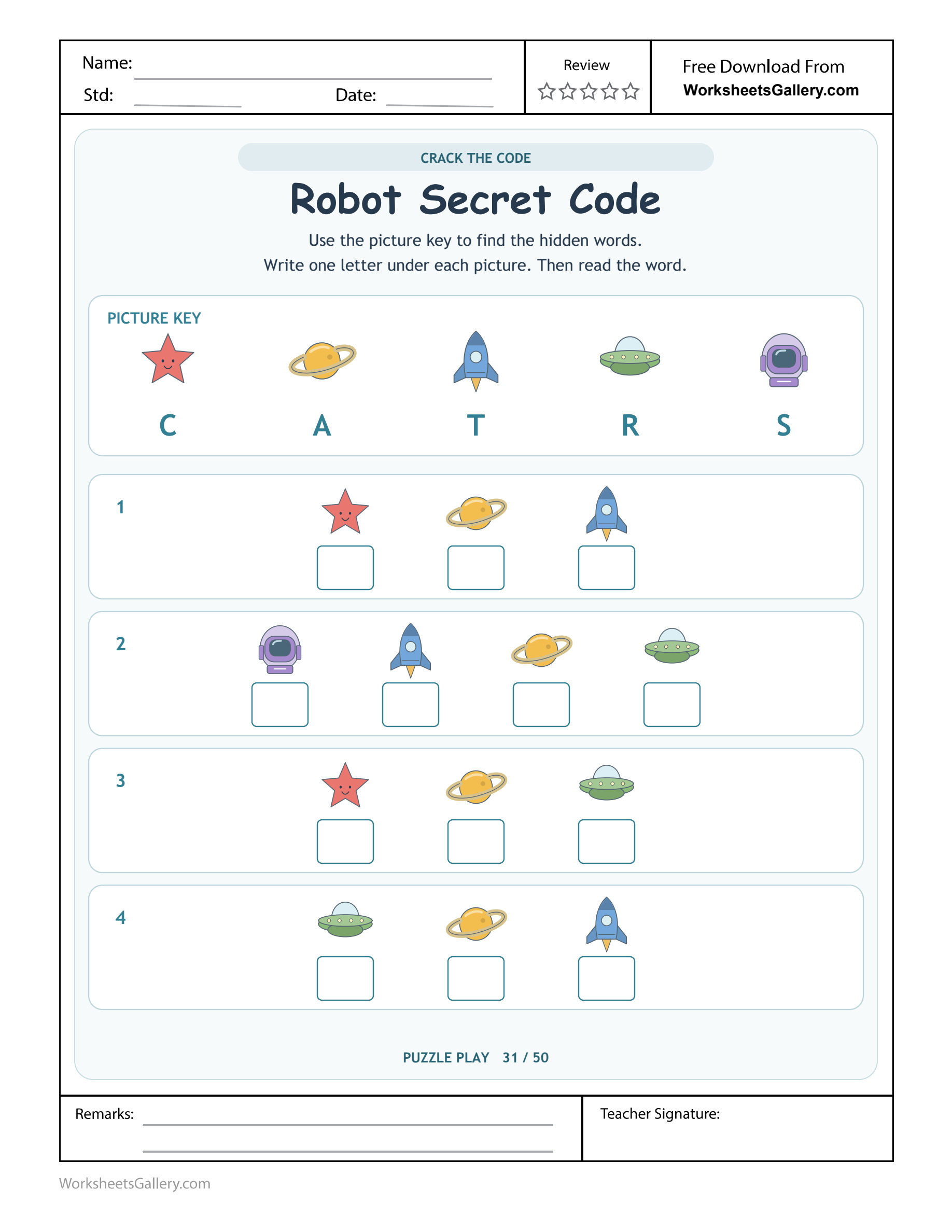 Robot Picture Cipher: 4 Amazing Decoding Missions