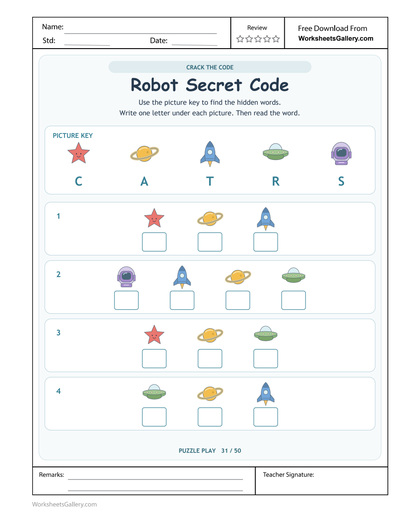 Robot Picture Cipher: 4 Amazing Decoding Missions