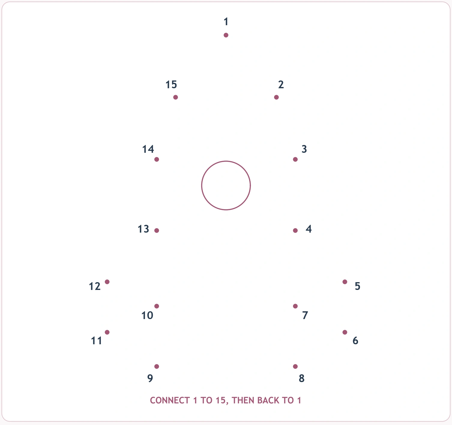 Rocket Number Joining: fifteen-stop rocket field All fifteen rocket-outline numbers surround the preprinted circular window.