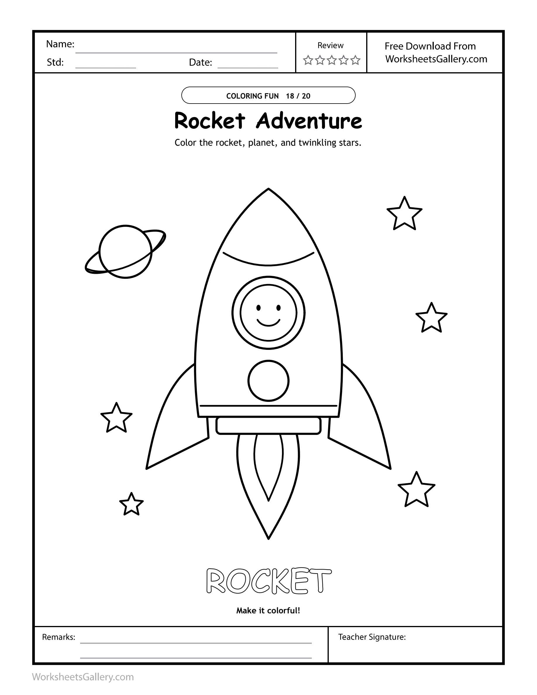 Rocket Color Mission: 6 Wonderful Panel-and-Star Games
