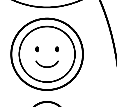 A window makes a compact focal region Circular rocket window with a smiling face inside