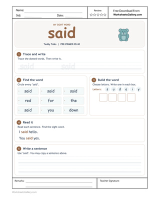 Said Word Stories: 6 Wonderful Teddy-Talk Activities