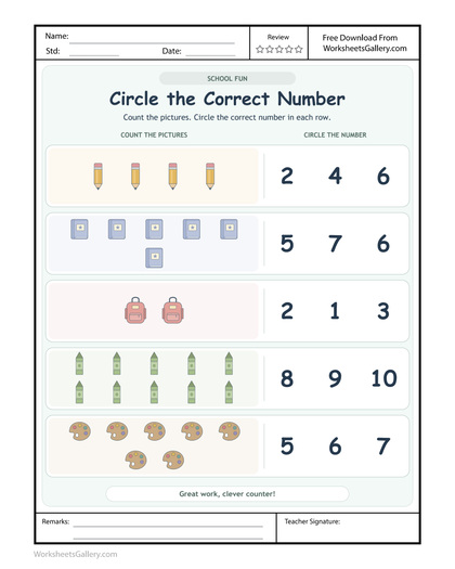 School Supply Count: 5 Brilliant Art-Table Number Tasks