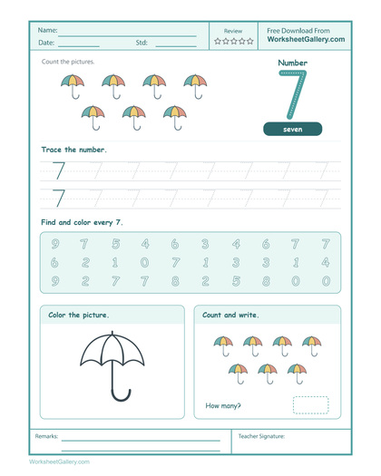Number 7 Worksheet: 5 Brilliant Rainy-Day Discoveries