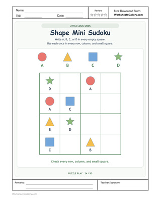 Shape Code Sudoku: 4 Brilliant Symbols to Reason With