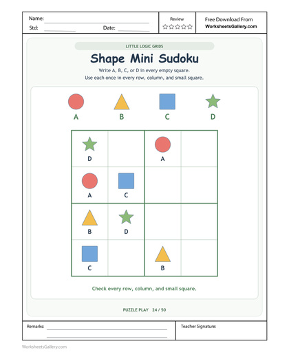 Shape Code Sudoku: 4 Brilliant Symbols to Reason With