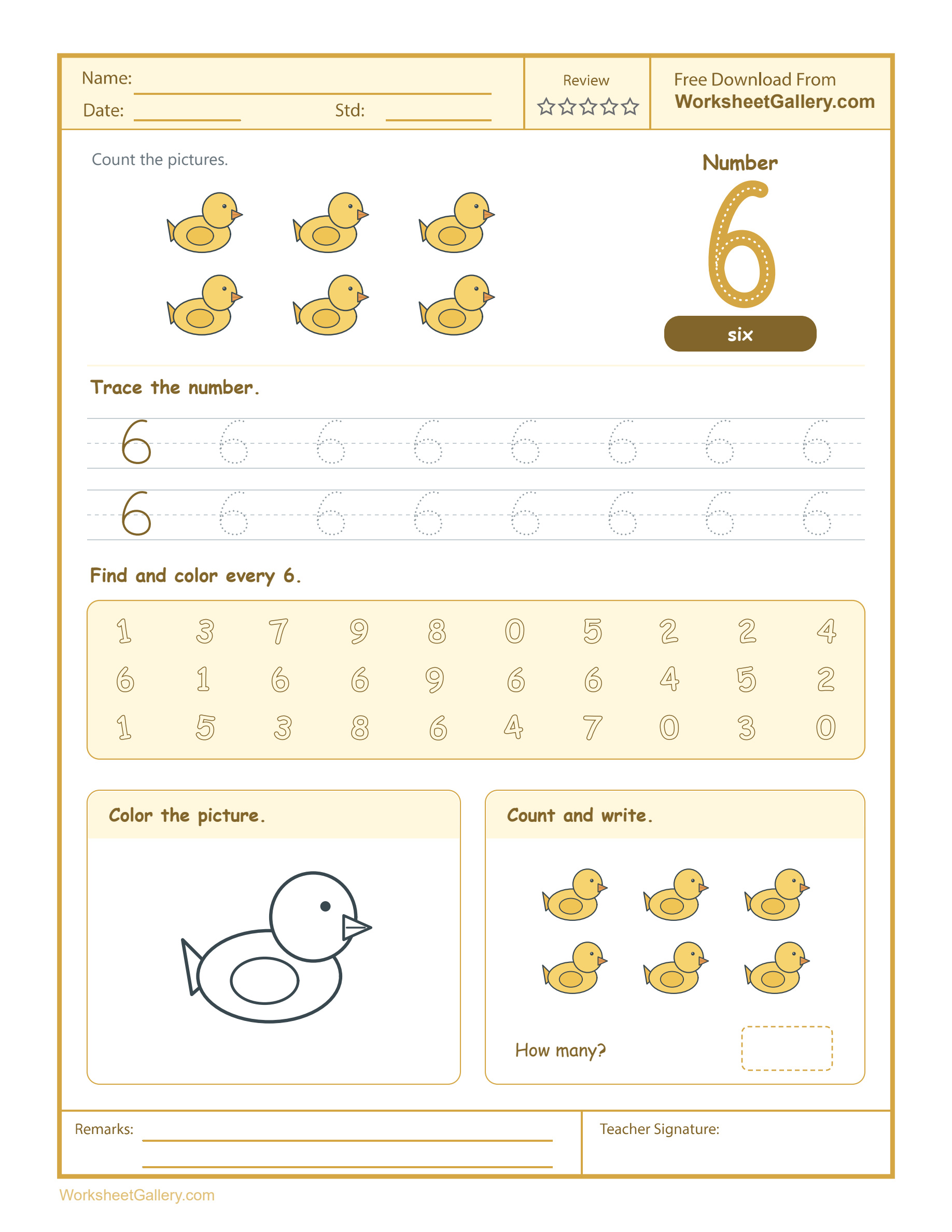 Number 6 Worksheet: 4 Powerful Duck Pond Successes
