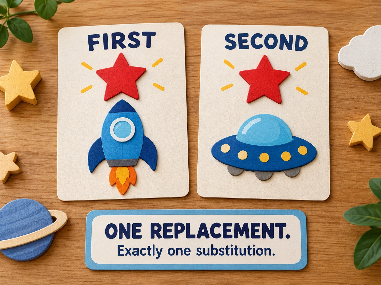 A space example distinguishes replacement from disappearance