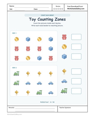 Toy Counting Zones: 6 Clever Totals Inside Two Boxes