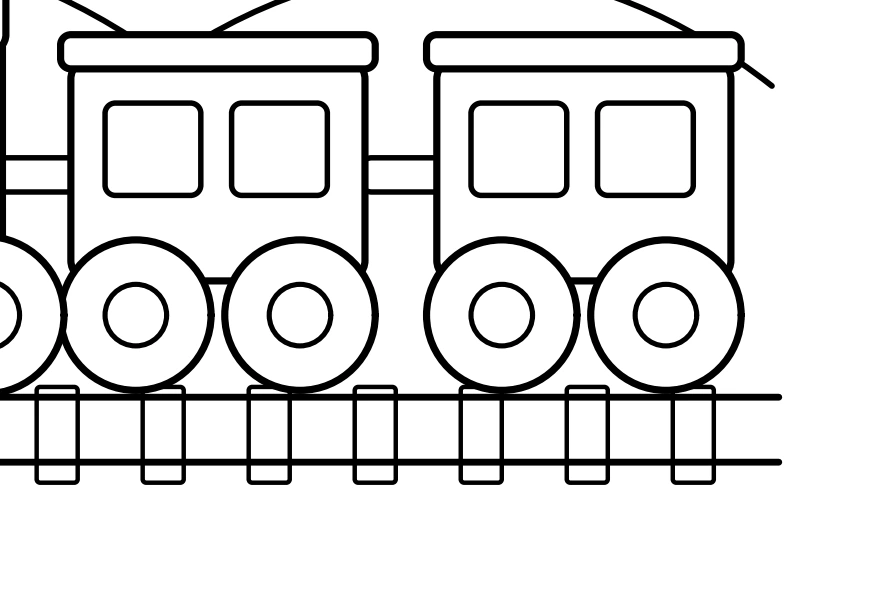 Two train carriages with separate windows and wheels