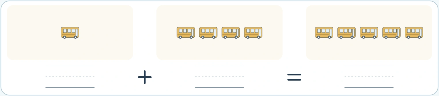The bus record begins with one and then four One bus plus four buses with five buses altogether