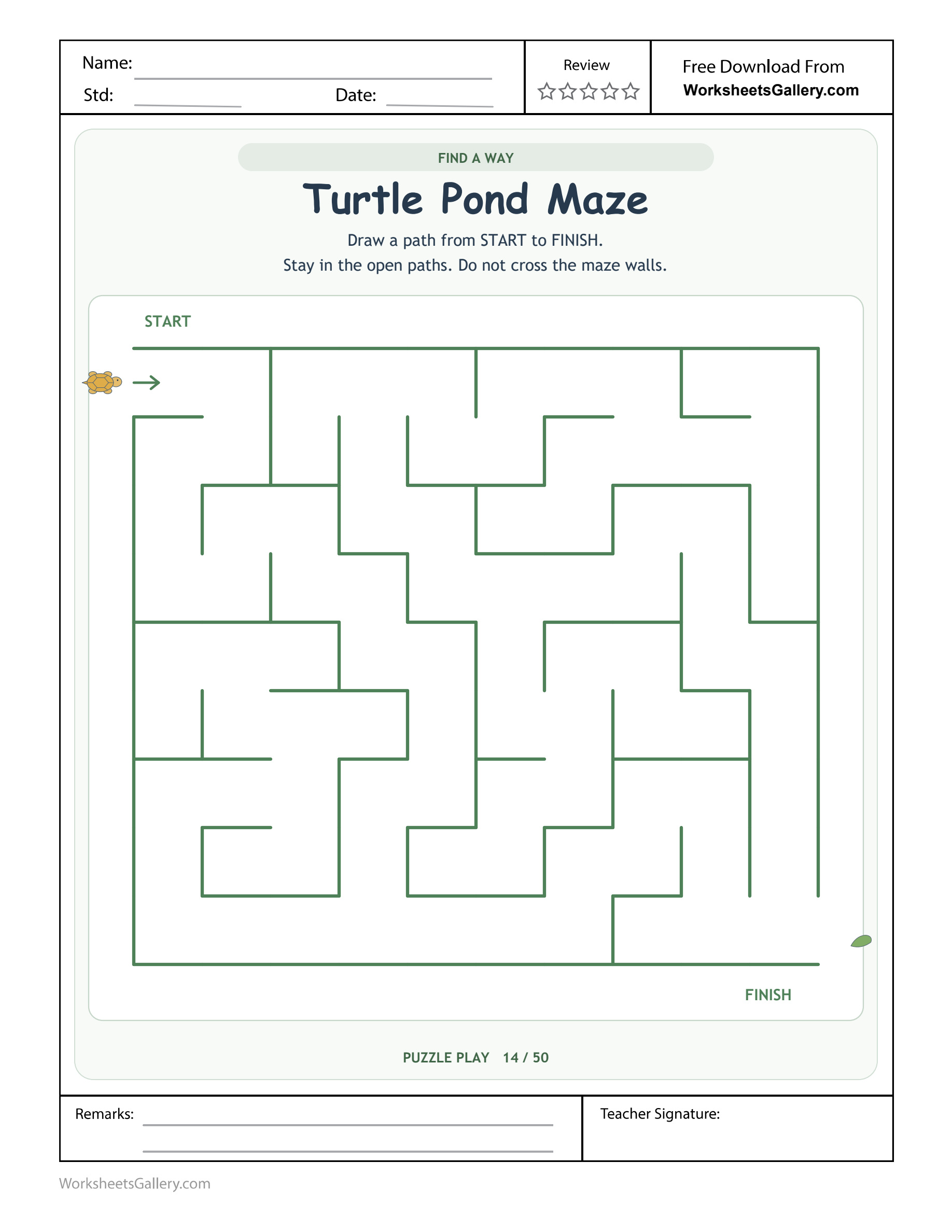 Turtle Pond Maze: 4 Gentle Route-Finding Adventures