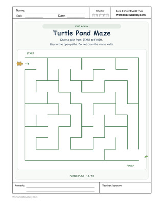 Turtle Pond Maze: 4 Gentle Route-Finding Adventures