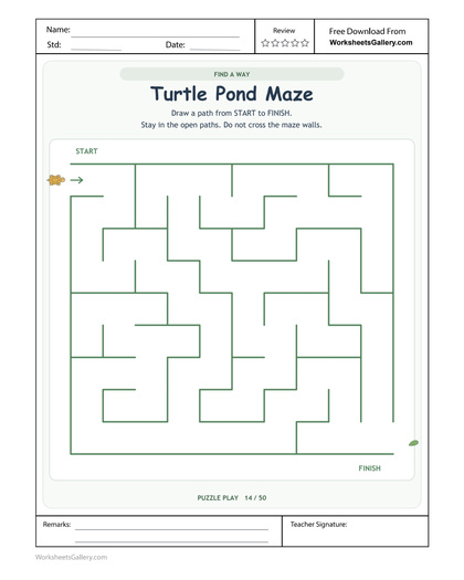 Turtle Pond Maze: 4 Gentle Route-Finding Adventures