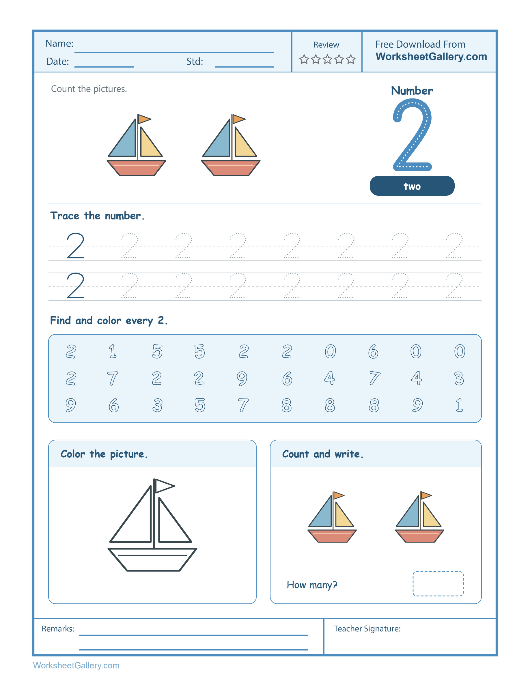 Number 2 Worksheet: 6 Powerful Games for Happy Sailors