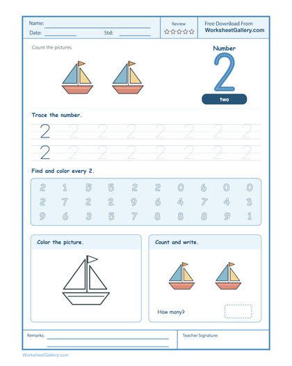 Number 2 Worksheet: 6 Powerful Games for Happy Sailors