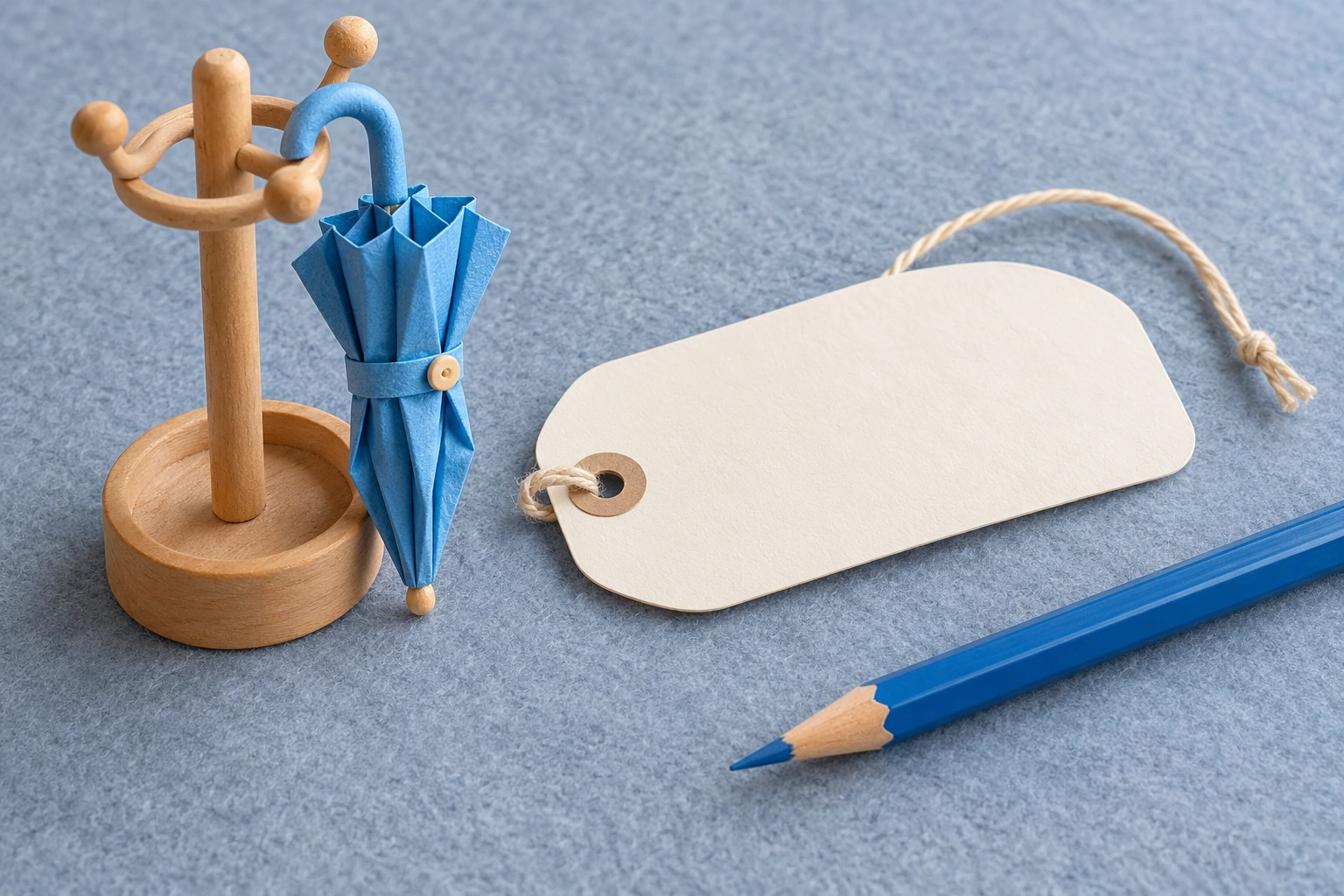 Handmade umbrella learning props with unprinted writing materials for a Uu story