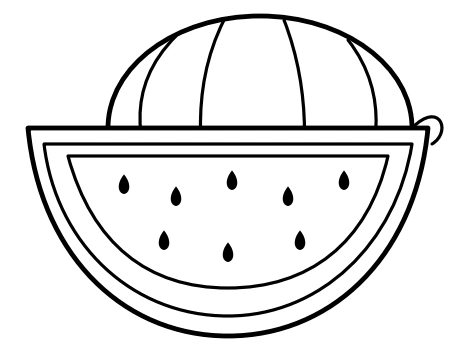 The lower-right watermelon is the intended W picture choice Original watermelon drawing with a whole fruit behind a seeded slice