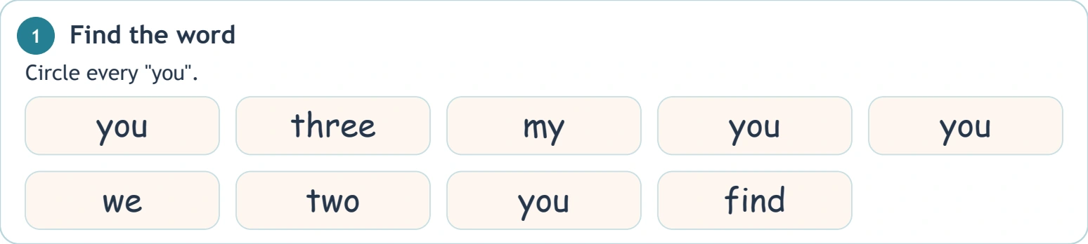 Compare you with the surrounding short-word choices Nine colored search choices including four complete you entries