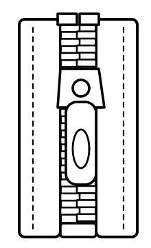 The worksheet's zipper drawing supplies its lower-right Z answer Original zipper outline with a long central pull and a straight toothed track
