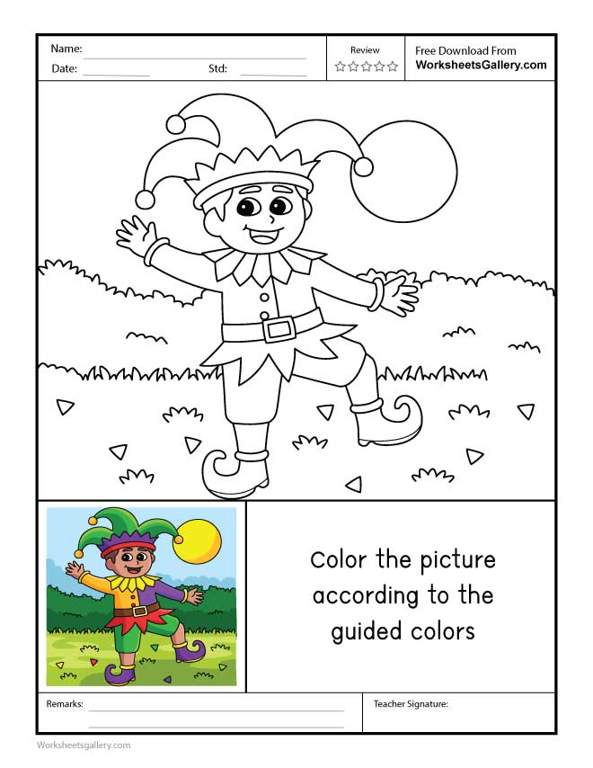 Coloring Worksheet for Kids – Printable Color-by-Instruction PDF