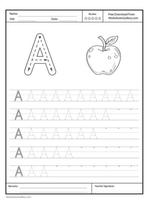 Capital Letter A Free Printable Worksheet For Preschool