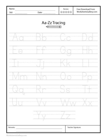 A-Z Capital And Small Letters Tracing Worksheet