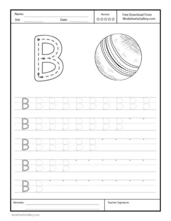 Capital Letter B Free Printable Worksheet for Preschool