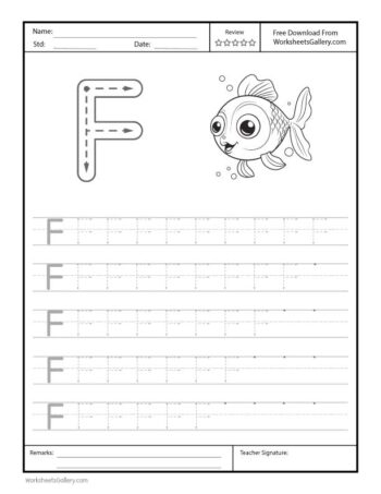 Capital Letter F Free Printable Worksheet for Preschool