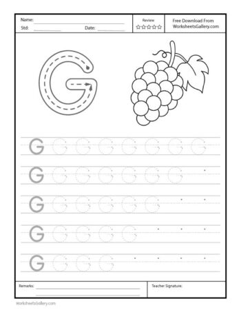 Capital Letter G Free Printable Worksheet For Preschool