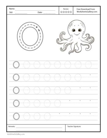 Capital Letter O Free Printable Worksheet for Preschool