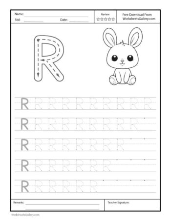 Capital Letter R Free Printable Worksheet for Preschool