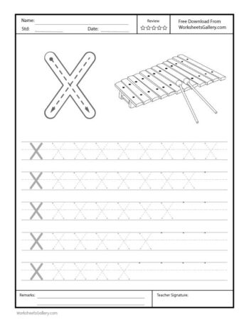 Capital Letter X Free Printable Worksheet for Preschool